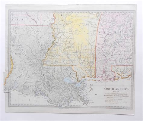North America Sheet Xiii Parts Of Louisiana Arkansas Mississippi