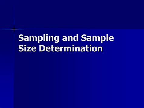 ppt sampling and sample size determination powerpoint presentation