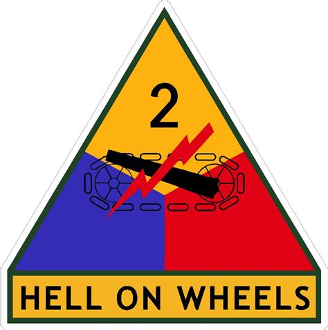 2nd Us Armored Division Hell On Wheels Patch Design Sticker Pro Sport
