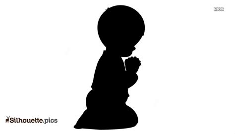Little Boy Praying Silhouette Vector Clipart Images Pictures