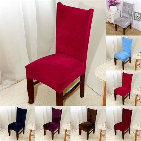 Dining chair seat covers spandex slip banquet home protective stretch covers uk. 4/8 Chair Covers Removable Stretch Slipcovers Dining Room ...