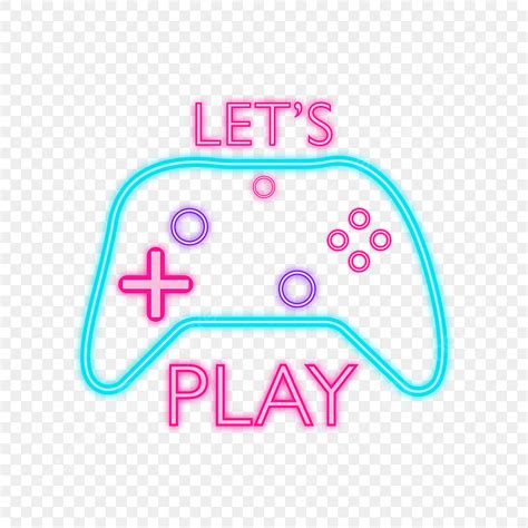 Neon Play Vector Hd Png Images Lets Play Neon Sign Vector Label Neon