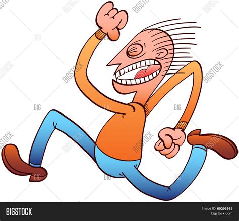 Mad Man Running Away Vector And Photo Free Trial Bigstock