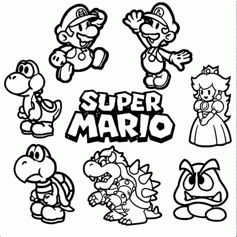 Super Mario Para Pintarsuper Mario Bros Para Pintar Imagens Para