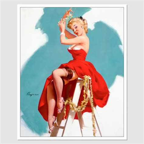 Gil Elvgren 8x10 Pinup Art A Put Up Job Blonde Tinsel Red 1955 B S23 D11501 4 95 Picclick