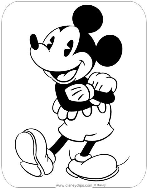 Classic Mickey Mouse Coloring Pages Coloring Pages