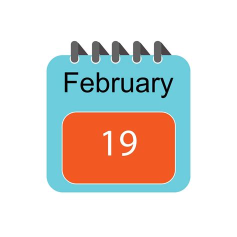 February 19 Daily Calendar Icon 26399342 Vector Art At Vecteezy