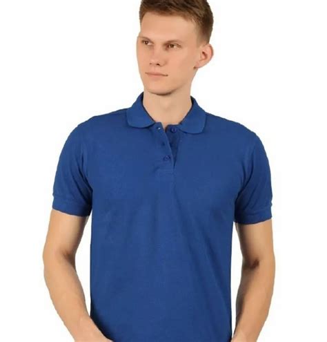 Plain Mens Blue Polo Neck T Shirt Polyester At Rs 250piece In Pune