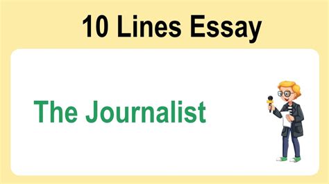 10 Lines On Journalist In English Essay Writing Youtube