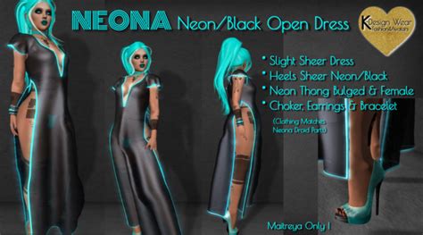 Second Life Marketplace Neona Black Side Open Sheer Dress And Heels