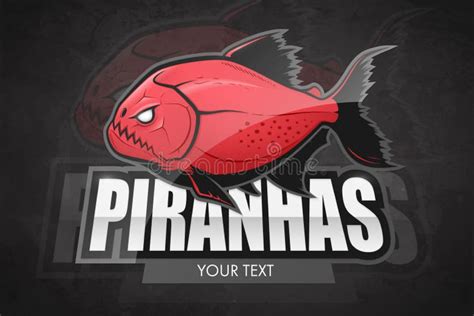 Modern Professional Piranha Logo For A Sport Team Stock Vector