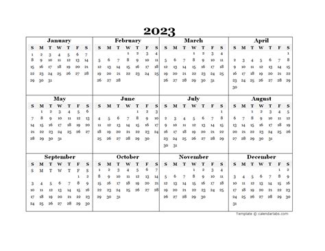 Year Calendar Free Printable Calendar Printables Free Templates Take