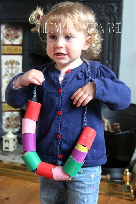 Toddler Threading Activity With Cardboard Tube Beads Activities For 2