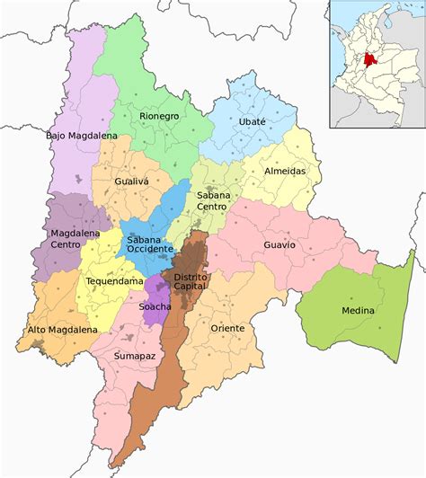 🌎 map of cundinamarca region (colombia), satellite view. Provincias de Cundinamarca - Wikipedia, la enciclopedia libre