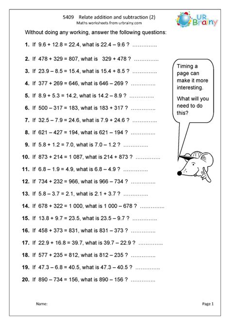 Mental Maths Practise Year 5 Worksheets Mental Maths Practise Year 5