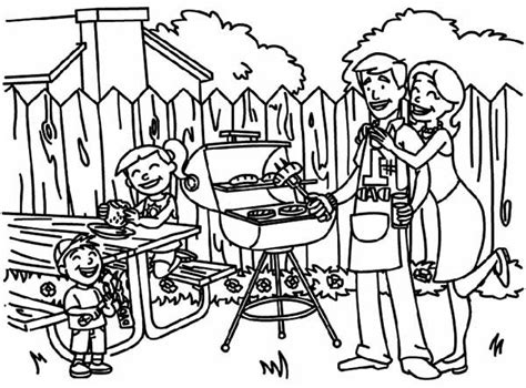 Food allergy coloring pages for kids looking for free t tips. Backyard Family Picnic Coloring Pages - NetArt