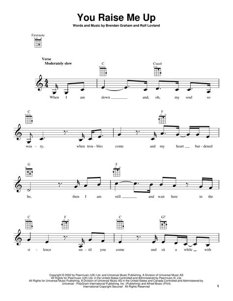 Zdviháš mě do výšin, takže mohu stát na horách; You Raise Me Up by Josh Groban - Ukulele - Guitar Instructor