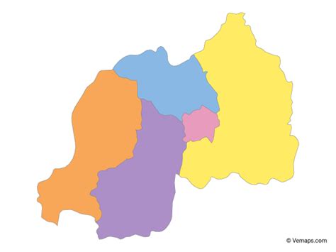 Multicolor Map of Rwanda with Provinces | Map vector ...