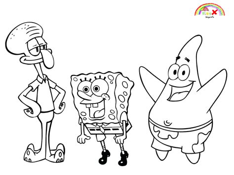 These coloring pages are suitable for children of all age groups. Free download to print Spongebob and friends coloring page ...