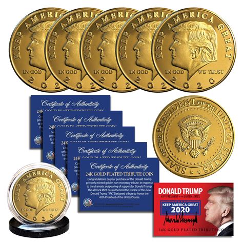 Donald Trump Keep America Great K Gold Clad Commerative Coin