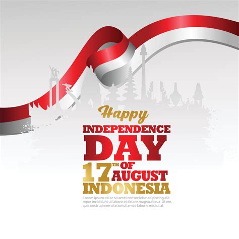August 17th Happy Indonesian Independence Day Greeting Card Waving