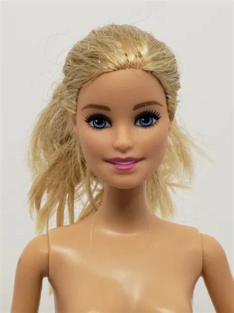 Barbie Nude Doll Blonde Hair Blue Eyes Body Stamp Head Stamp