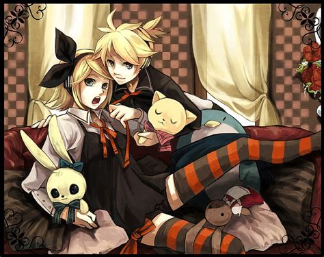 Kagamine Rin And Kagamine Len Pretty Autumn Len Orange Halloween