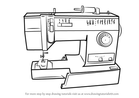 Vintage sewing machine with wooden case. Learn How to Draw a Sewing Machine (Home Appliances) Step ...
