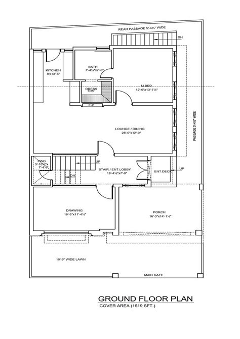 10 Marla House Plan With Latest Map Double Story 35 X 65