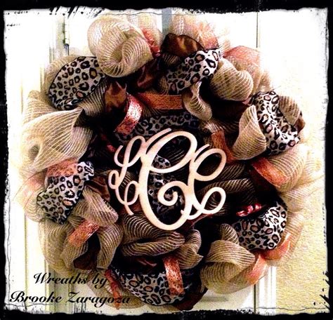Leopard Print Burlap Wreath 120 Each Personalized Monogram Not Included Approximately 36