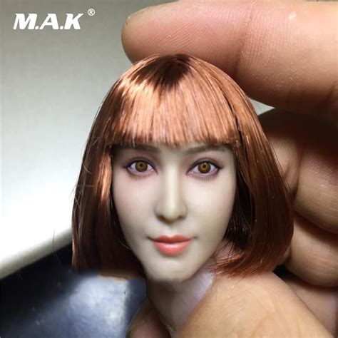 1 6 scale asian beautiful female head sculpt star bingbing fan short hair head carving model fit