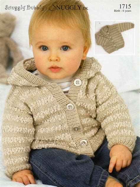 Baby Childs Hooded Jacket Knitting Pattern Pdf Dk And Nub Baby Etsy