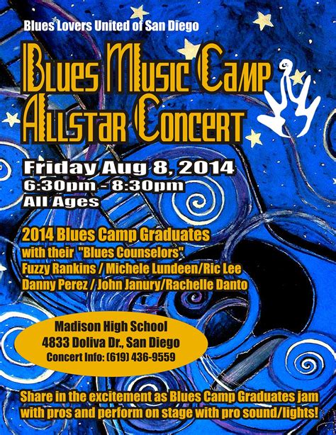 Blues Lovers United Of San Diego Blues Summer Camp Concert On Friday