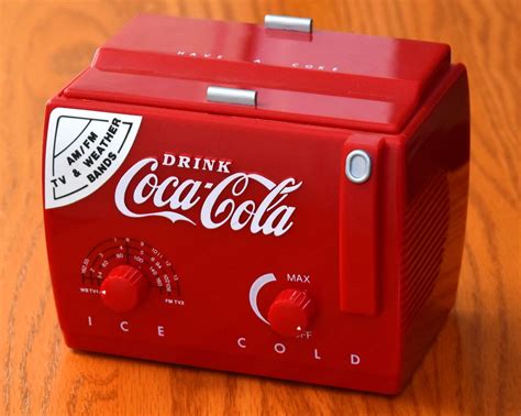 coca cola ice cold cooler am fm radio cassette player and storage