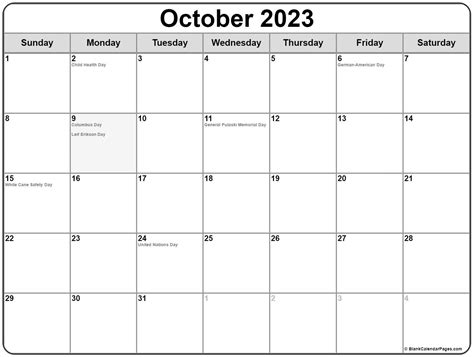 October 2023 Calendar With Holidays Usa Get Calendar 2023 Update