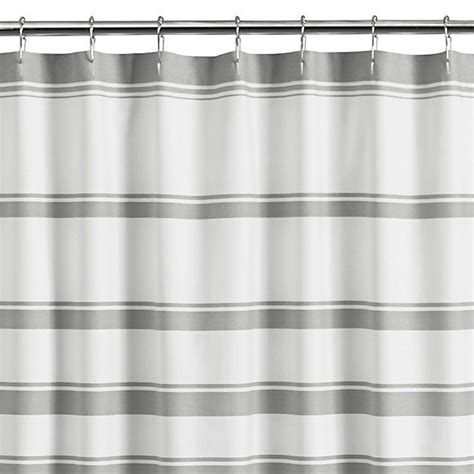 Hampton Grey White Striped Shower Curtain Crate And Barrel