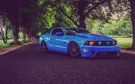 Blue Ford Mustang Ford Mustang Muscle Cars Lowrider Tuning Hd