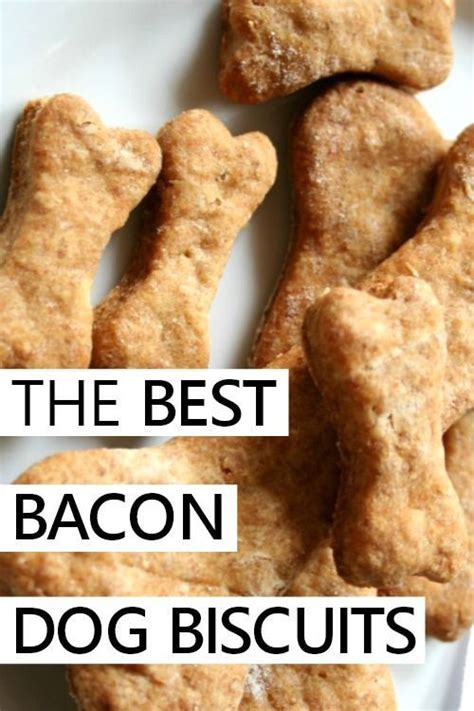 The Best Bacon Dog Biscuits On A White Plate With Text Overlay That