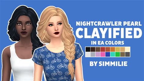 Sims 4 Cc Hair — Simmilie Nightcrawler Pearl Clayified Finished