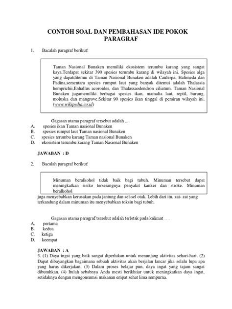 Apa ide pokok pada paragraf pertama