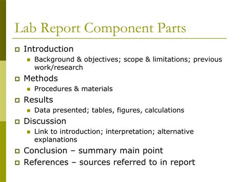 Components Of Scientific Report Writing