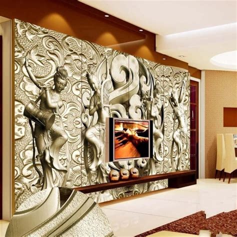 Beibehang Wallpaper Mural Living Room Bedroom Custom 3d Bronze