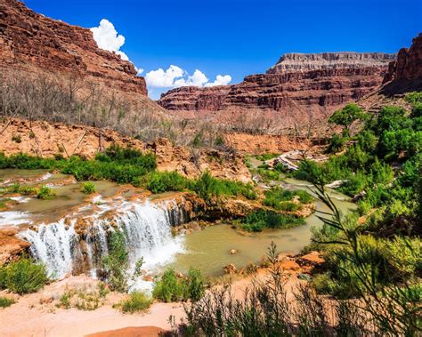 Havasu Creek Supai Waterfall In Arizona United States Of America фото