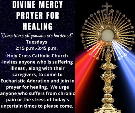Divine Mercy Prayer For Healing Holy Cross Catholic Church