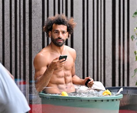Liverpool Star Mohamed Salah Shows Off Chiselled Abs In Ice Bath With