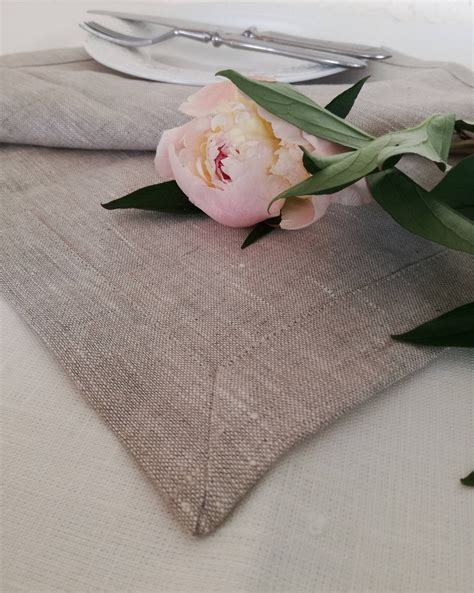 Pure Linen Placemat Set Of 6 8 10 In Light Grey Natural Linen