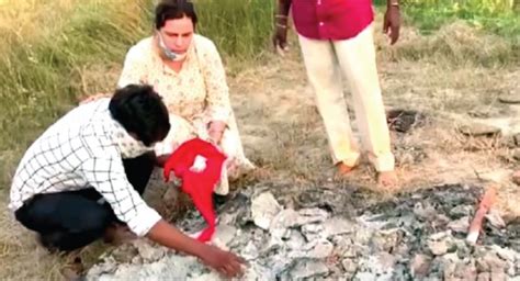 Hathras Brother Collects Burnt Bones Of Dalit Girl From Forced Cremation Site In U P