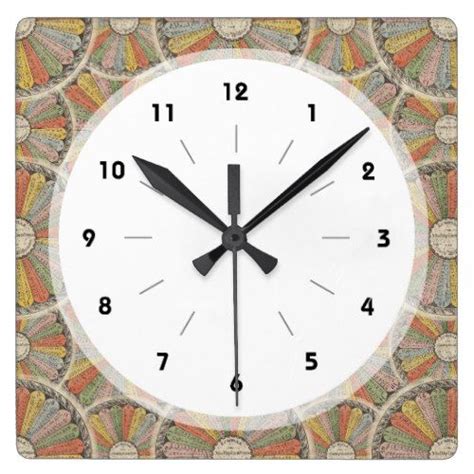 Math Geeks Vintage Multiplication Tables Square Wall Clock Zazzle