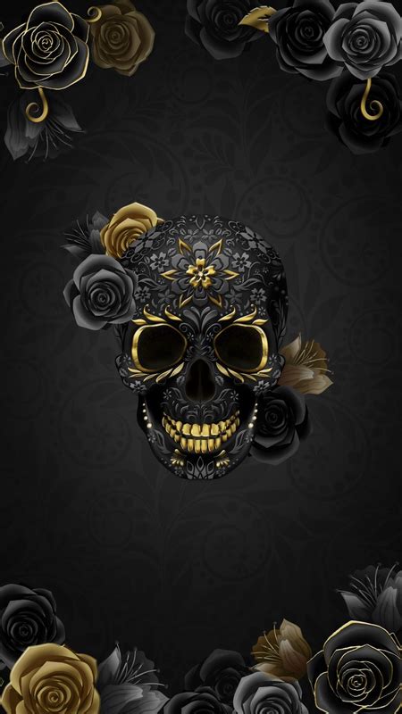 Aim Black Gold Skullwallpaper Apps On Galaxy Store In 2022 Skull