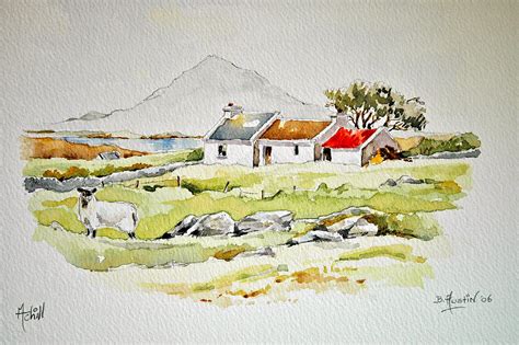 Donegal Homestead Watercolor Sketchbook Watercolor Landscape Paintings